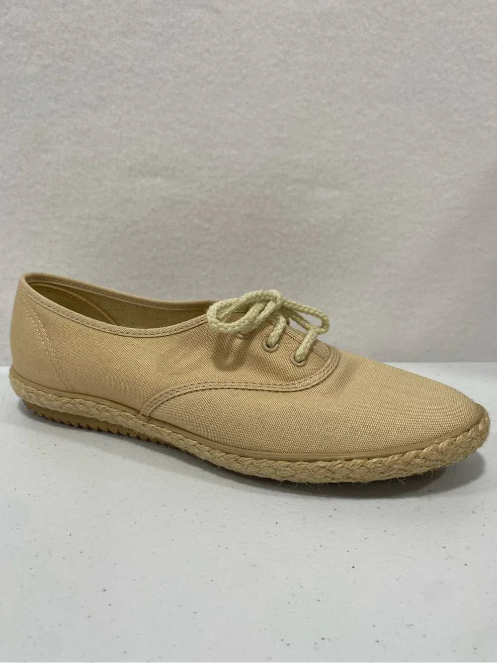 Grasshoppers by Keds Cushions Beige Canvas Lace-Up Espadrilles 7.5